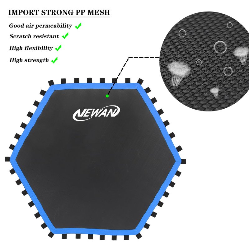 NEWAN Replacement Trampoline Mats，48 ‘’ Trampoline Jumping Surface,Anti-wear and Tear Resistant 48’’ Hexagon Rebounding Surface,Made for Hexagon 48'' NEWAN Trampolines