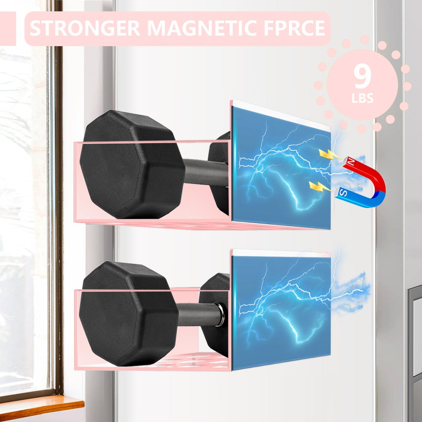 Magnetic Spice Rack Organizer for Fridge Seasoning Organizer for Kitchen storage with Screw Magnetic Shelf with Hook for Refrigerator and Oven (6pack)