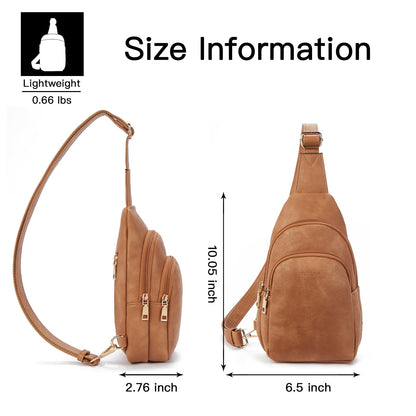 Telena Small Sling Bag for Women Leather Crossbody Fanny Packs Chest Bag for Women
