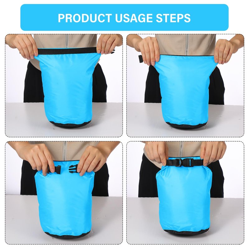 GliCraft 6 Pcs Waterproof Dry Bag Sack Lightweight Outdoor Dry Bags 35 L, 20 L, 15 L, 10 L, 5 L, 3 L Waterproof Boat Bag for Kayaking, Backpacking, Hiking, Camping Rafting(Blue)