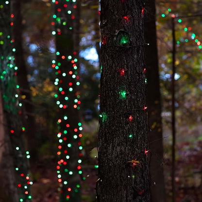TW SHINE Red and Green Christmas Lights, 1000 LED 328FT Christmas Tree Lights Plug in with 8 Modes, Remote Waterproof Xmas String Lights Outdoor Indoor Decorations for House Yard Decor, ‎HB-500CO
