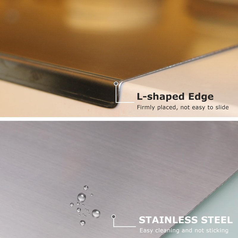 OTAVILEM Stainless Steel Cutting Boards for Kitchen, Kneading Cutting Board Mats, Metal Cutting Board for Meat, Fruits, Vegetables, Bread, and Baking Large Cutting Boards 19.7"L x 15.7"W