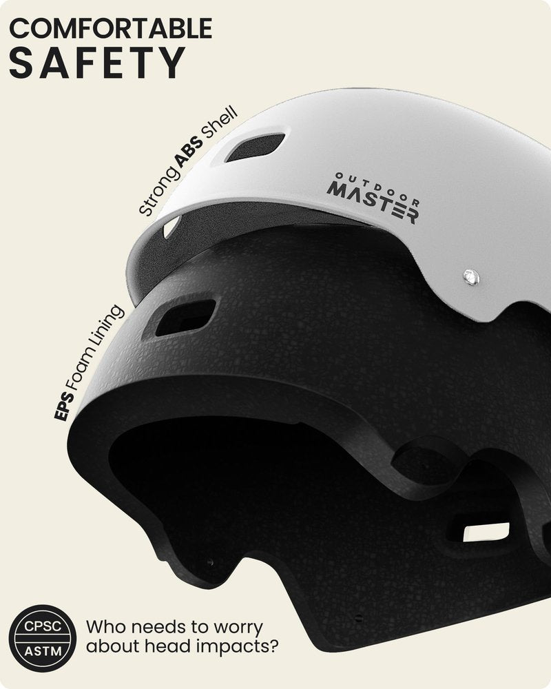 OutdoorMaster Skateboard Cycling Helmet-Beetles Snug,Bike Helmet for Adults, Youth-Two Removable Liners Ventilation Multi-Sport Commuter Scooter Roller Skate Inline Skating Longboard