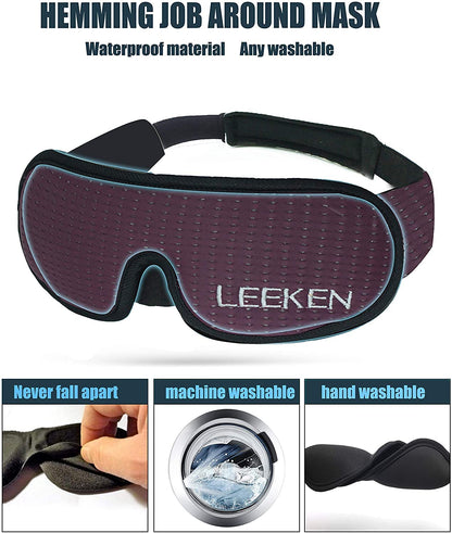 LEEKEN 3D Sleeping Eye Mask - 100% Lights Blockout Sleep Mask for Men Women, Cool Sports Fabric Eye Cover for Travel/Nap/Night Sleeping,Comfortable and Breathable… (mesh-Grey)