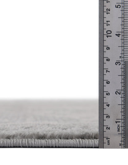 Rugs.com Oregon Collection Rug – 8 Ft Runner Gray Low-Pile Rug Perfect for Hallways, Entryways