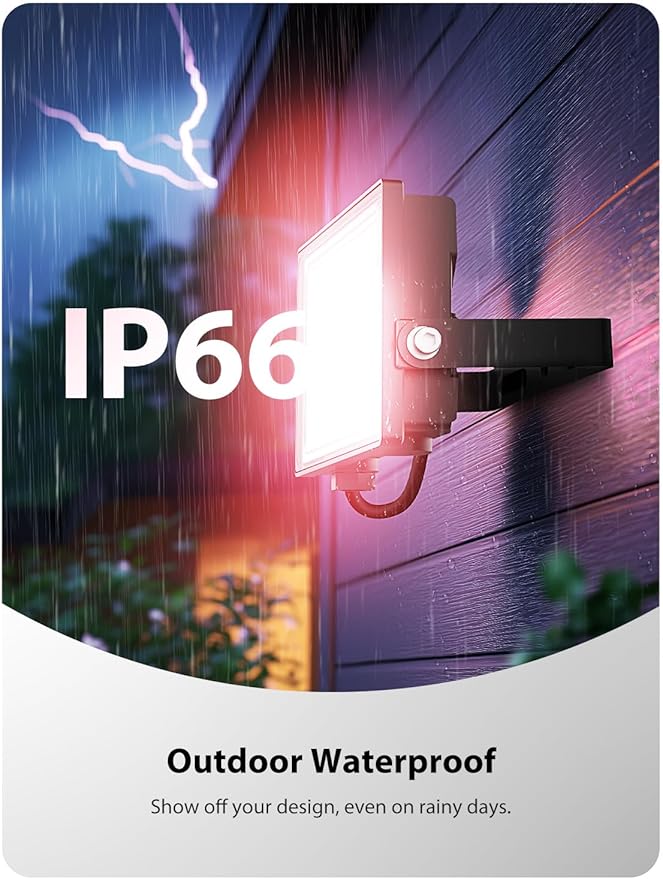Onforu LED Flood Light Outdoor 30W 2500LM, Color Changing RGBW Floodlight with Remote, 2700K Warm White IP66 Stage Lights Indoor Uplights for Events, Uplighting for Halloween 4 Pack