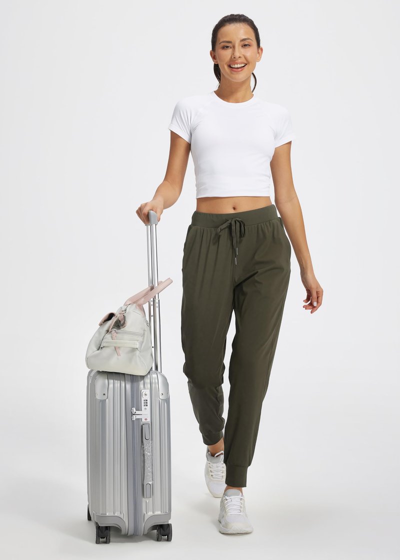 Libin Joggers for Women Tall/Regular/Petite Dance Sweatpants Athletic Workout Trousers Yoga Pants Tapered Casual Teacher Pants for Gym Golf Work Cloths, Olive Green XL