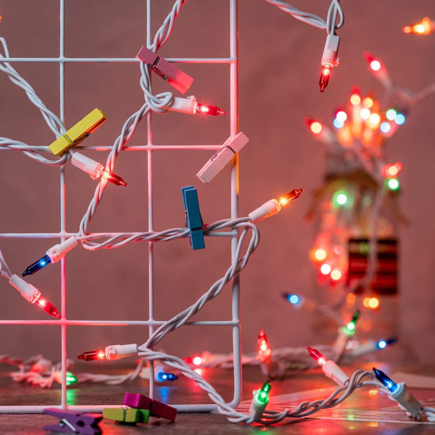 YULETIME 200 Multicolor Christmas String Light, 2-Set 33' 100 ct White Wire