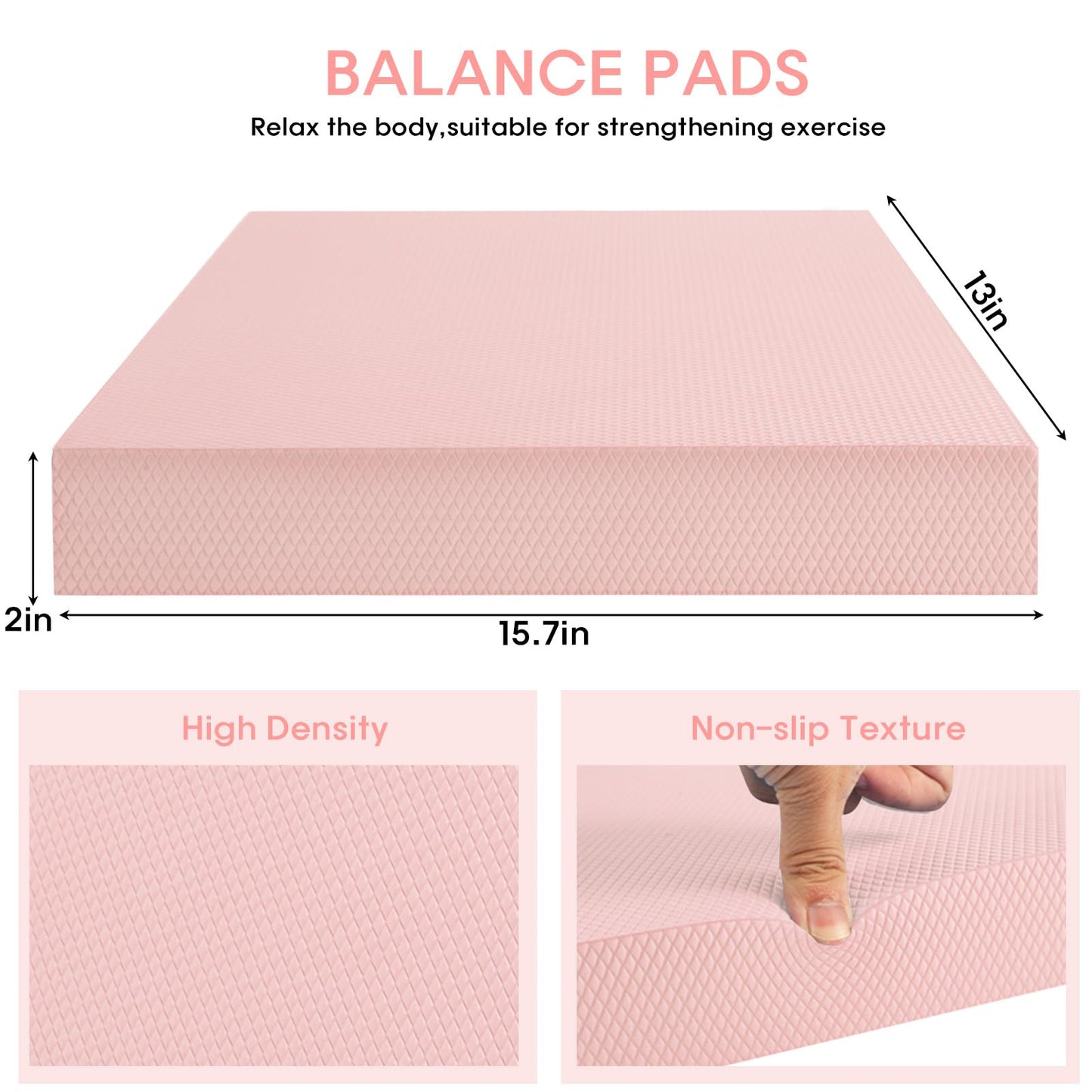 MBKHFLL Exercise Balance Pad，Balance Foam Mat for Physical Therapy Equipment & Strength Stability Training, Slip Resistant Foam Mat for Yoga, Pilates, Meditation，Gardening knee pads (Pink)
