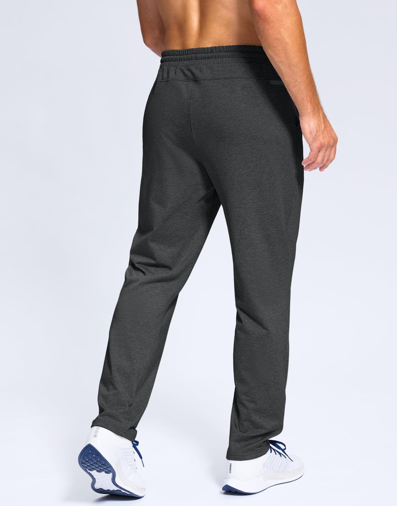 G Gradual Men's Fleece Lined Pants with Zipper Pocket Winter Warm Athletic Joggers Sweatpants for Men Workout Running Gym(Charcoal,L)