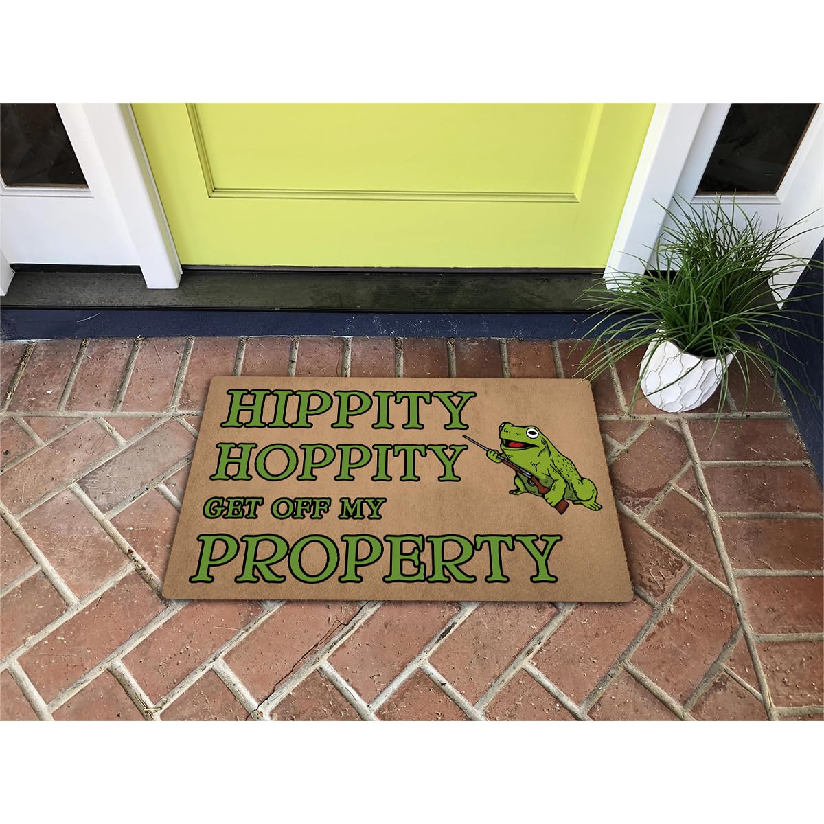 MELODADDY Funny Welcome Doormat Front Porch Decor Rugs with Rubber Back 30"(L) x 18"(W) Personalized Mat for Entrance Outside Monogram Mats