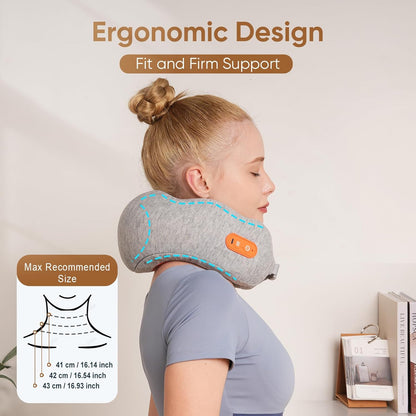 Howdy Shiatsu Neck Massager with Heat, 2-in-1 Portable Travel Cervical Support Pillow for Neck Relax, 2025 for Mom Dad Women Men