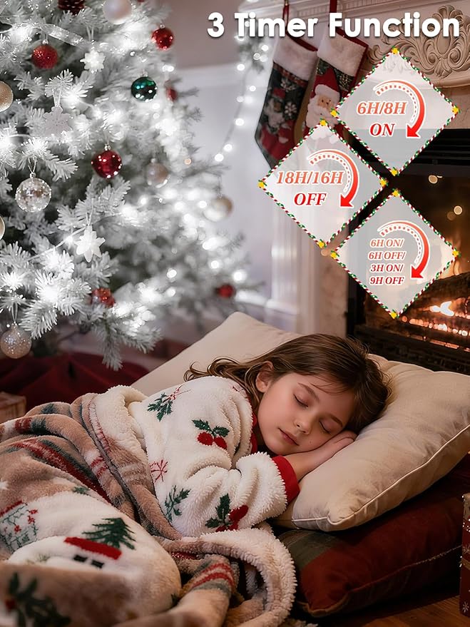 Voice Control Connectable 2PK 164FT 400LED Christmas String Lights Indoor Outdoor with Remote | Smart Twinkle Fairy String Lights 12 Modes & Timer for Xmas Tree Decor (Cool White)