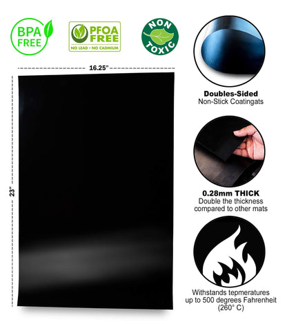 Oven Liner For Bottom of Oven Reusable Heavy Duty Premium Quality Non Toxic Fume Free Heat Resistant 500 Degrees Zero Clean Guards Protects Ovens From Spills Drips Non-Stick 3 Pack