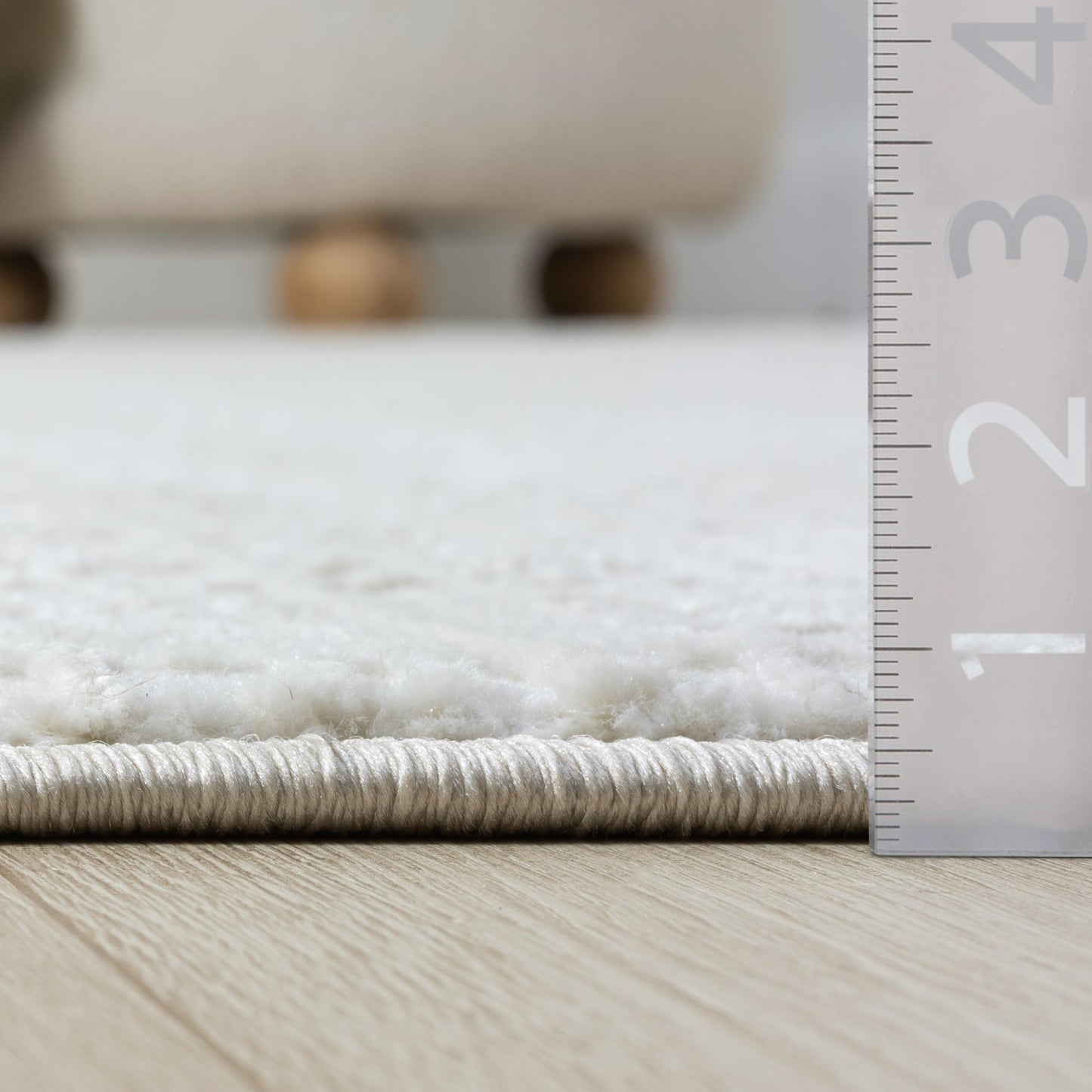 Abani Cream Area Rug - 4' x 6' - Living Room & Bedroom - Textured Weave Design - Indoor Use - Easy to Clean, Stain Resistant, Non-Shedding - Neutral Collection