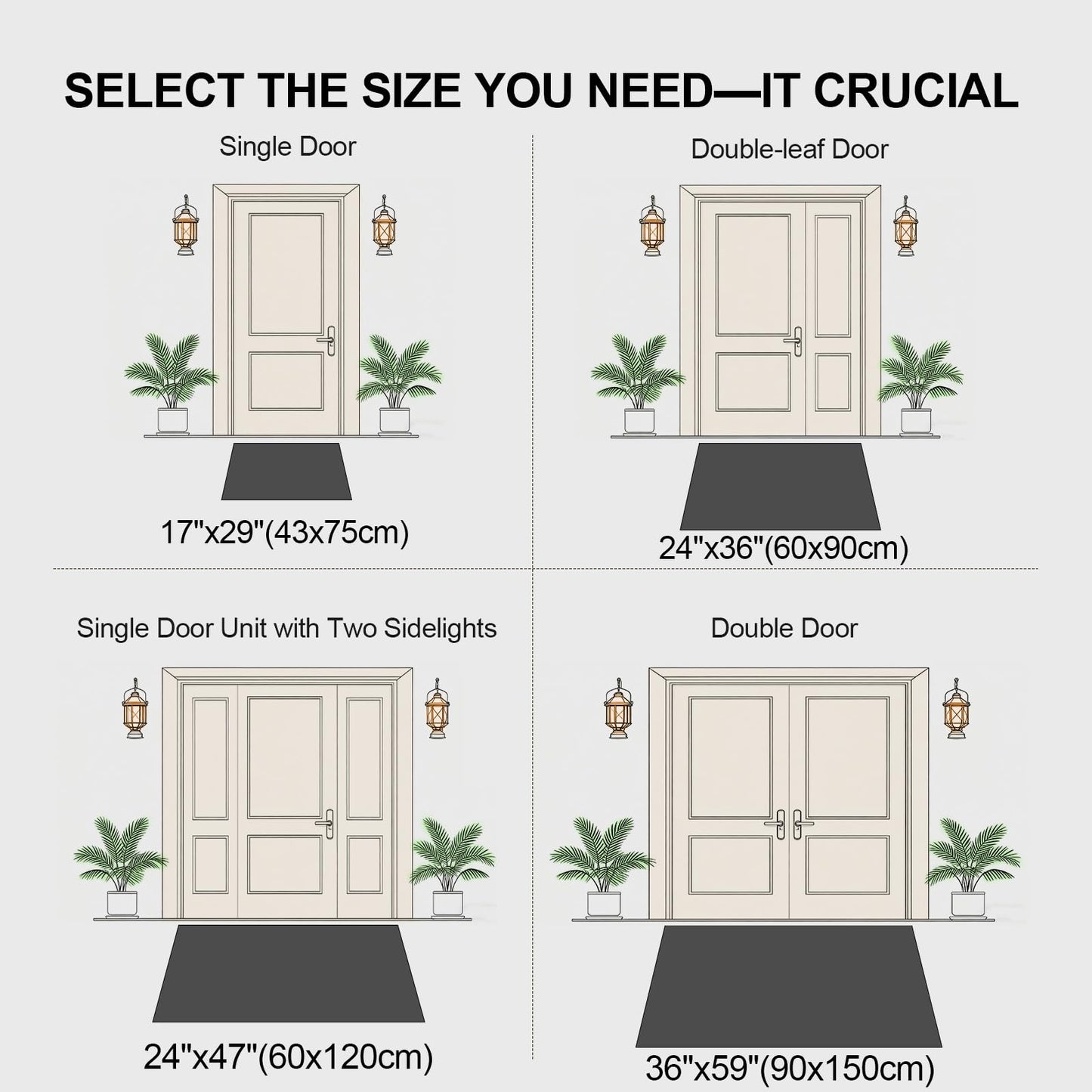 ENHASIV Ultra Thin Indoor Door Mat 24"x36", Washable Door Mat Indoor Entrance, Non Slip Rubber Backing Doormat Low-Profile Inside Entryway Mat, Unique Herringbone Design Entry Mat, Dark Grey (FOLD)