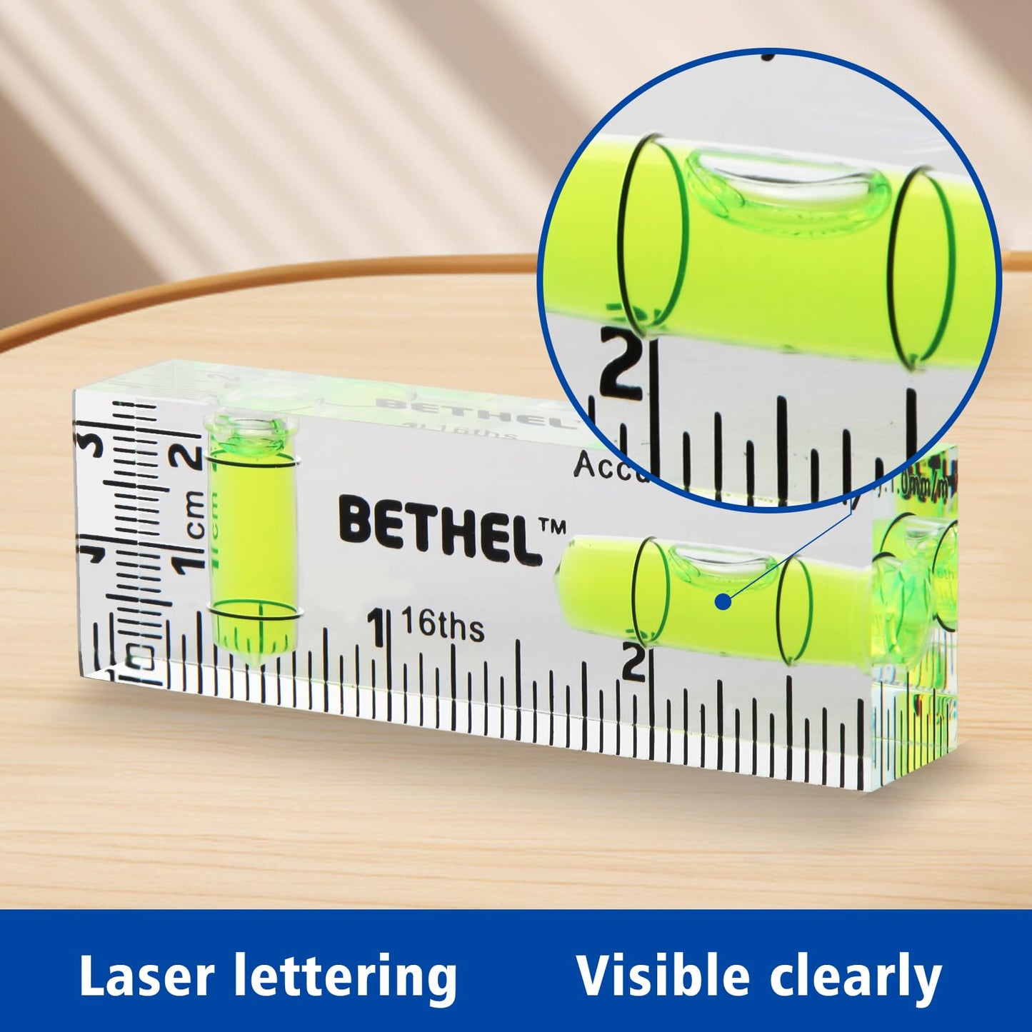 BETHEL Mini Bubble Level - 90°/180° Dual Direction Spirit Level with Shatterproof Design, High Accuracy for Picture Hanging, DIY, Carpentry - Ultra-Compact 75x25x15mm Pocket Leveling Tool