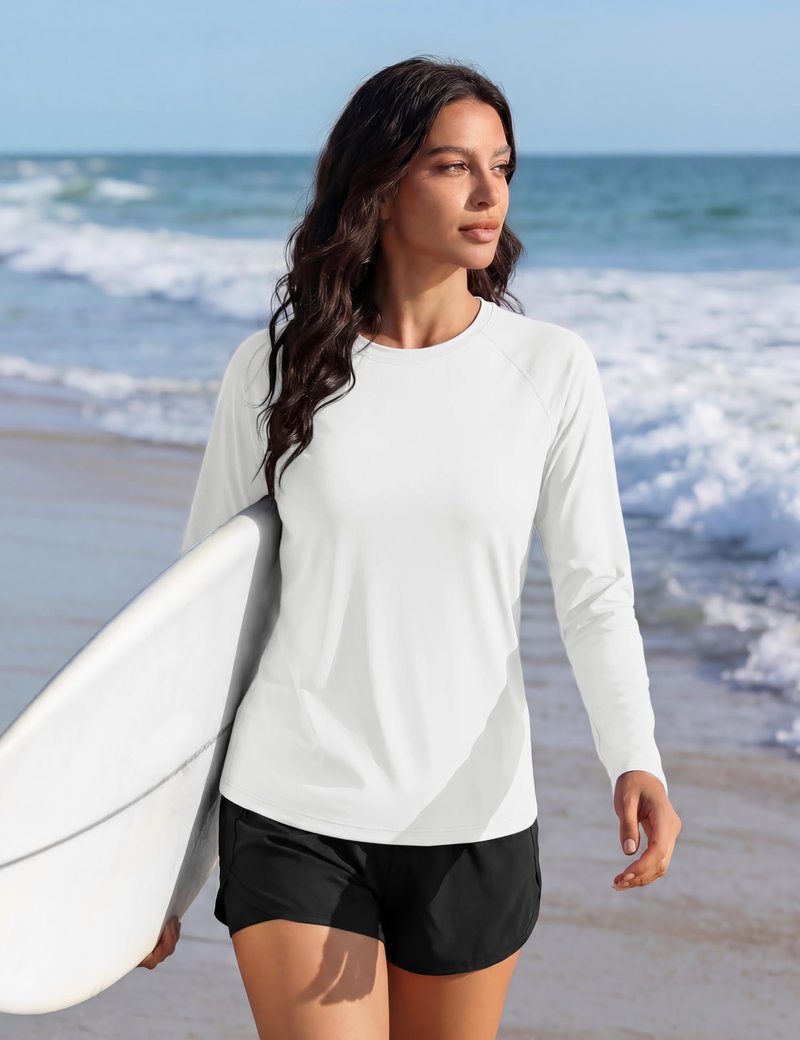 TACVASEN Women's Long Sleeve Sun Shirts UPF 50+ UV Protection Rash Guard Swim Shirts Quick Dry Workout Tops