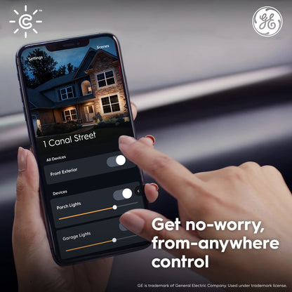 GE CYNC Smart LED PAR38 Flood Light Bulb - WiFi & Bluetooth Color Changing RGB Outdoor Light Bulbs - 90W Equivalent, Compatible with Alexa & Google Home - Dimmable, Long Lasting, Tuneable - Pack of 2
