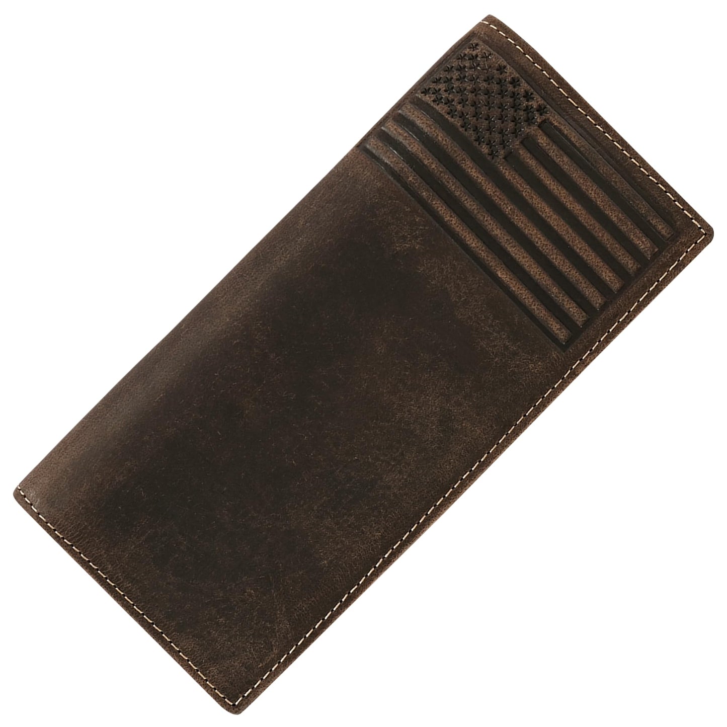 ELIZO Leather Long Wallet for Men Western Wallet Rodeo Mens Wallet Flat Bifold Wallets for Men Biker Billfold Wallet for Men Cowboy Wallet RFID Wallet for Men with Credit Card Holder