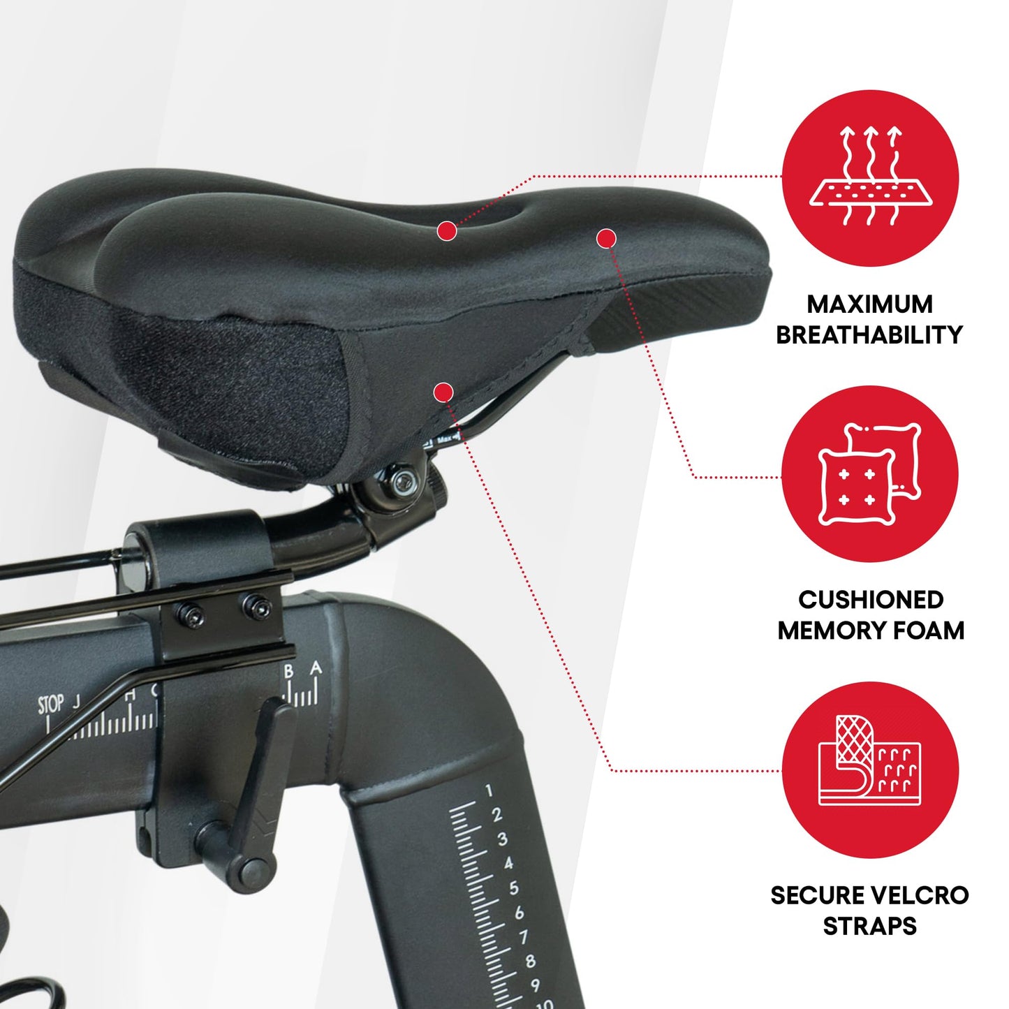 Padded Seat Cover for All Peloton Bikes and Cross Training Bike & Bike+ - Gel Seat Cushion, Ultimate Comfort for Men & Women, Accessories for Peloton Bikes