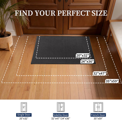 YIHOUSE Indoor Door Mat 24" x 36", Non-Slip Washable Entryway Mat, Dirt Trapper Absorbent Entrance Mat, Low Profile Floor Mat for Front/Back Door, Entryway, Dark Gray ﻿