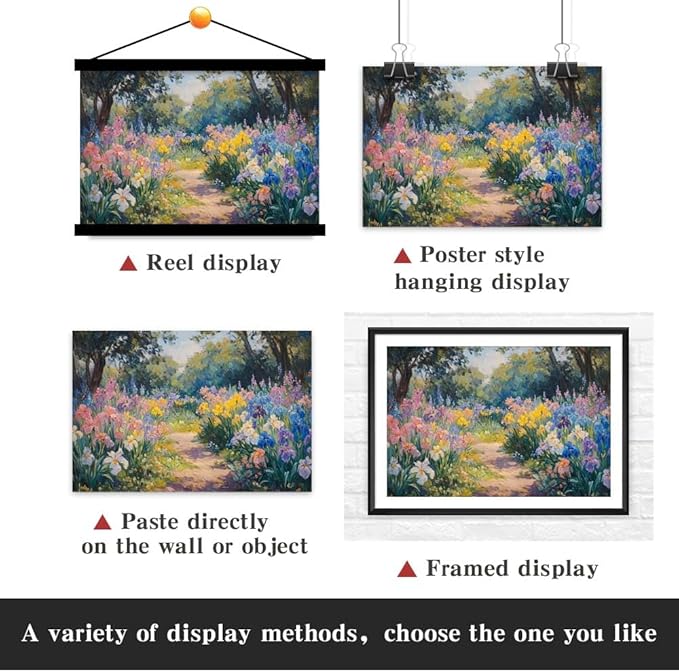 Yesad Colourful Iris Pictures, Wildflower Prints Floral Wall Art Flower Poster Botanical Neutral Art Farmhouse Wall Décor for Living Room Bedroom Kitchen Vintage Wall Art (Unframed,30”x20”,Iris)