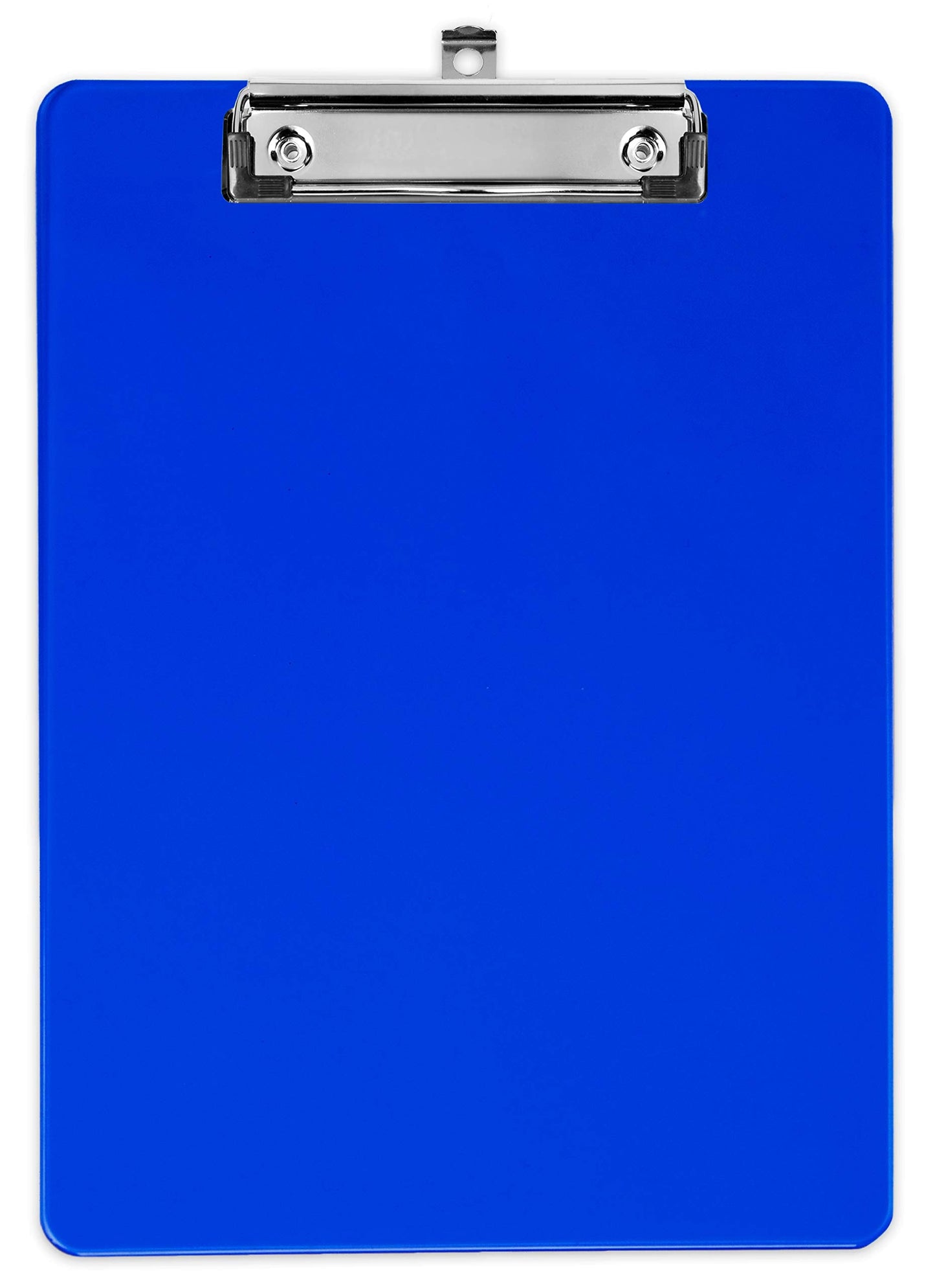 Blue Plastic Clipboard with Low Profile Clip (Pack of 12) - Letter Size Clip Board Blue with Flat Clip, A4 Size Acrylic Clipboard for Boys and Girls | Cute Aesthetic College & Back to School Supplies