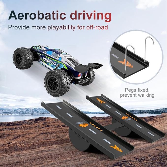 RC Car Jump Ramp Slope Takeoff Board RC Stunt Playset for 1/10 1/12 1/14 1/16 Short-Course Truck/Monster Truck/Drifting RC Car