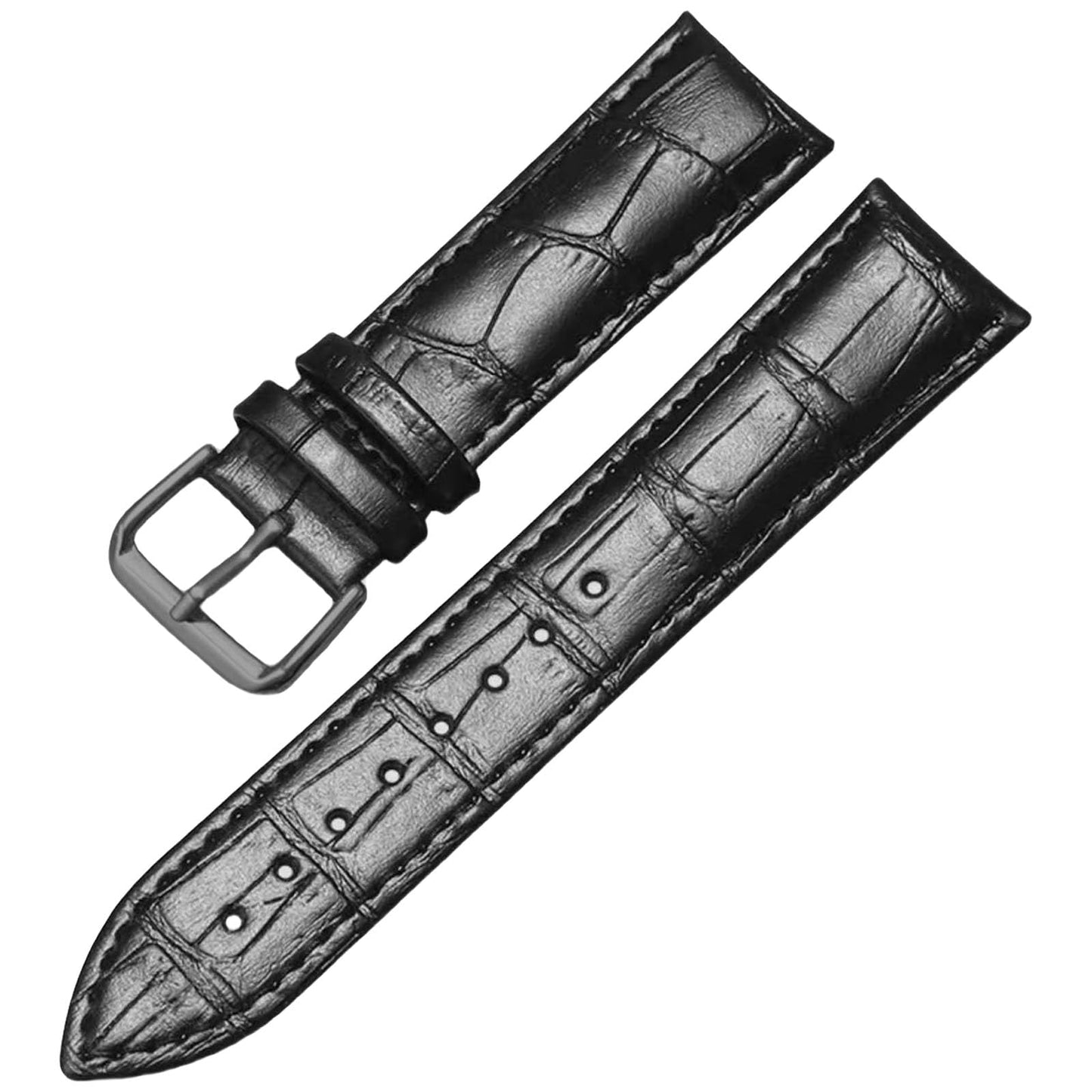 Aoeiwv Genuine Leather Watch Bands Quick Release Soft Calfskin Alligator Embossed Leather Strap Business Casual Universal Replacement Band 12/13/14/15/16/17/18/19/20/21/22/23/24mm for Men Women
