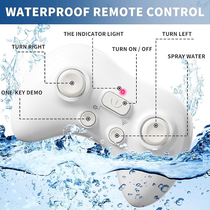 2.4GHz Remote Control Shark Toy for Pool 1:18 Scale High Simulation RC Shark with Light &amp Spray Water Electric Remote Controlled Swimming Water Pool Toys for 4 5 6 7 Year olds Kid Boys Girls