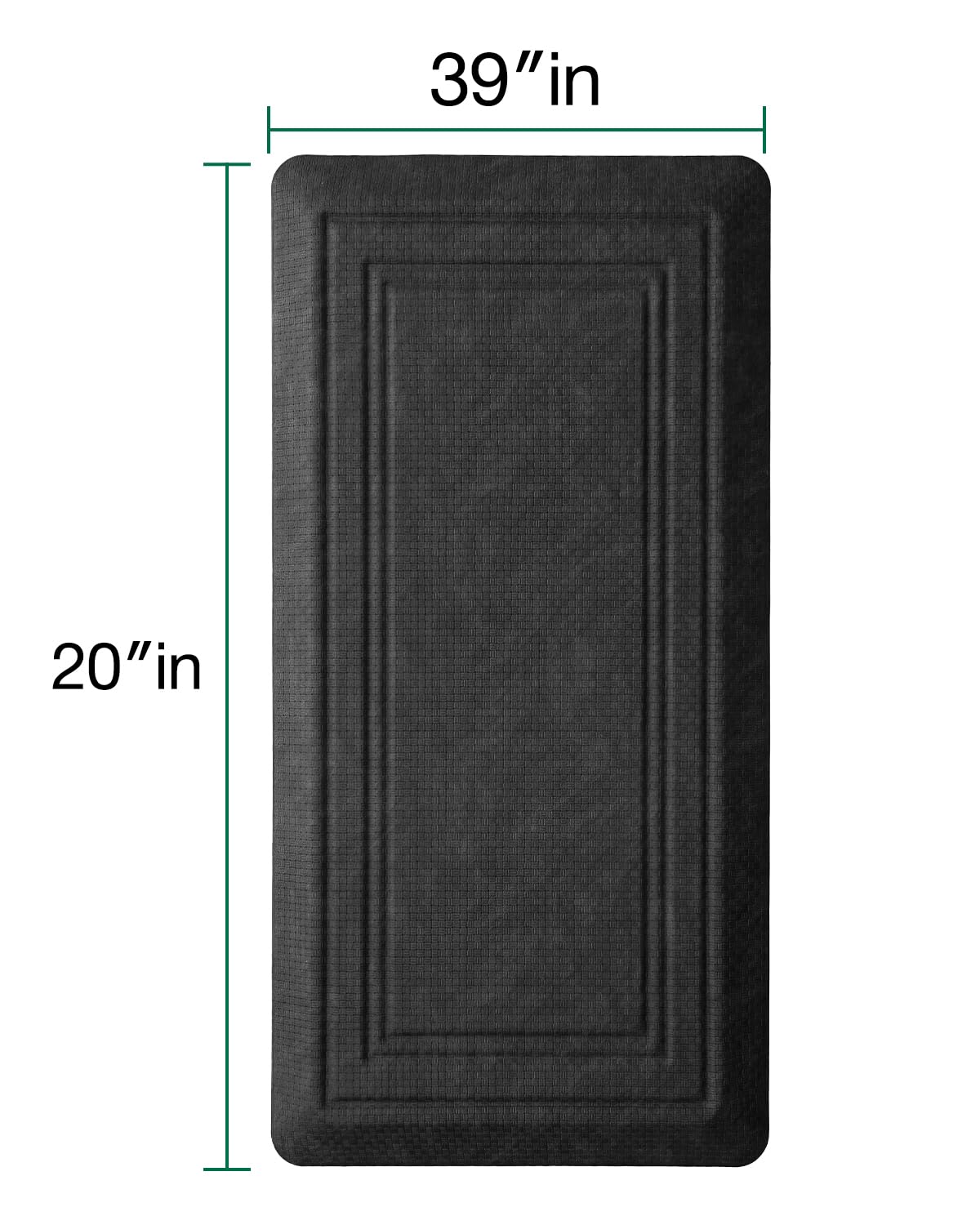 LUMI Anti Fatigue Cushioned Comfort Mats for Standing, 0.8" Extra Thick Ergonomic Mats for Desk Office, Non-Slip, Ultra Soft, Memory Foam Rugs for Home, Kitchen, Laundry, 20"x40", Black
