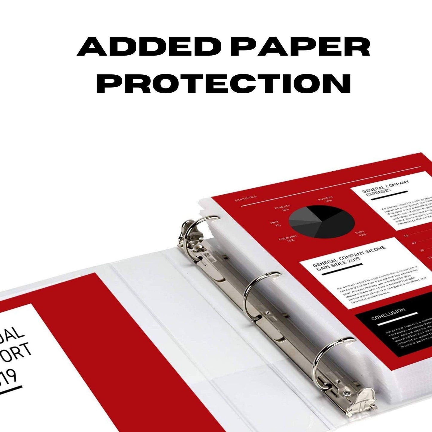 Performore 3 Ring Binder, Professional Angle D Ring 2.5 Inch, Presentation Folder for Standard Pages 8.5 x 11 with Pockets, Crystal Clear View White (4 Pack) - Ideal for Office Supplies