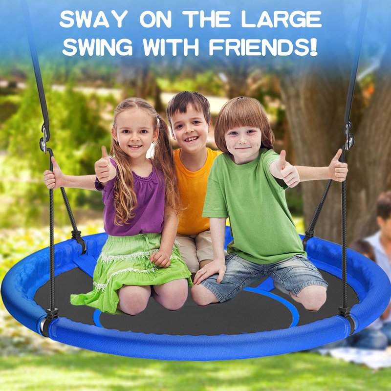 48 inch Saucer Tree Swing for Kids Adult, Larger Flying Swing for Whole Family 600lbs Weight Capacity with Adjustable Hanging Straps