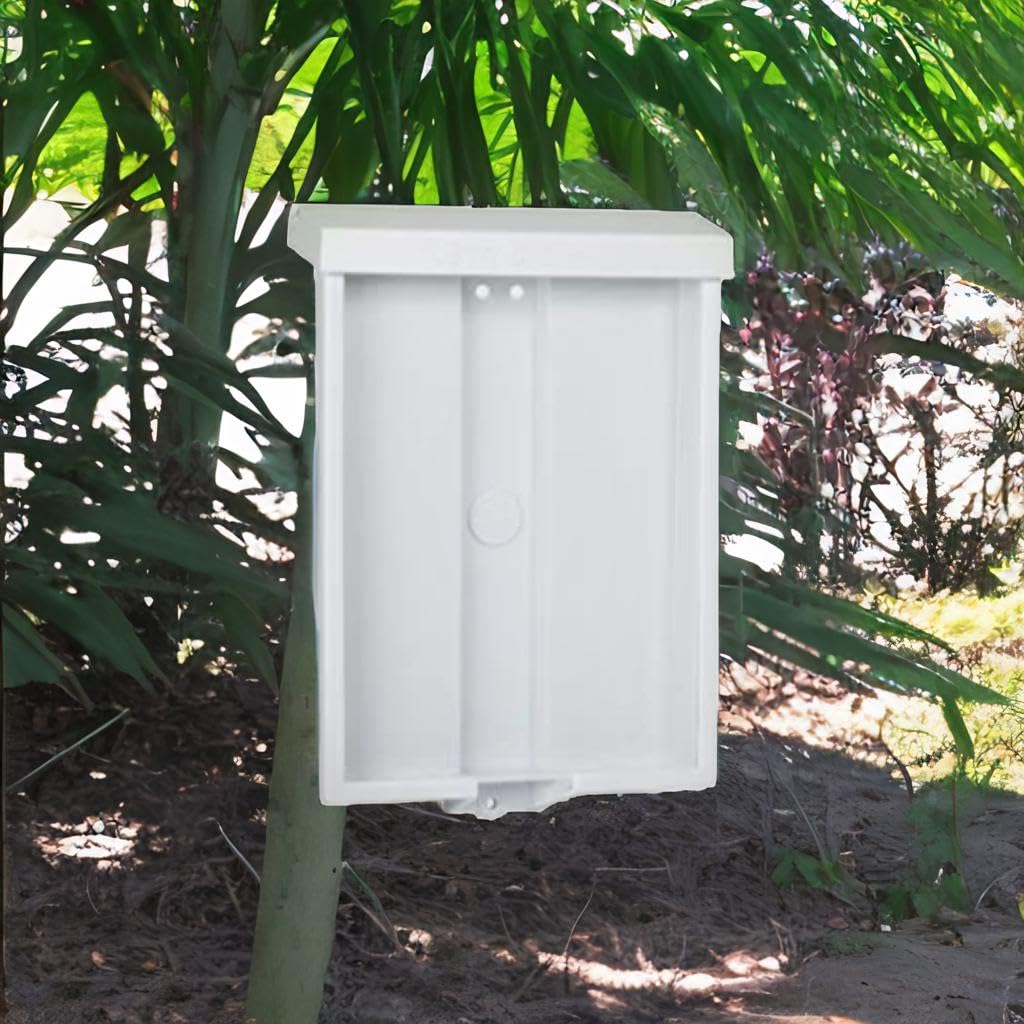 SourceOne 8.5” x 11” Outdoor Realtor Style Brochure Holder with Lid – White – UV Resistant