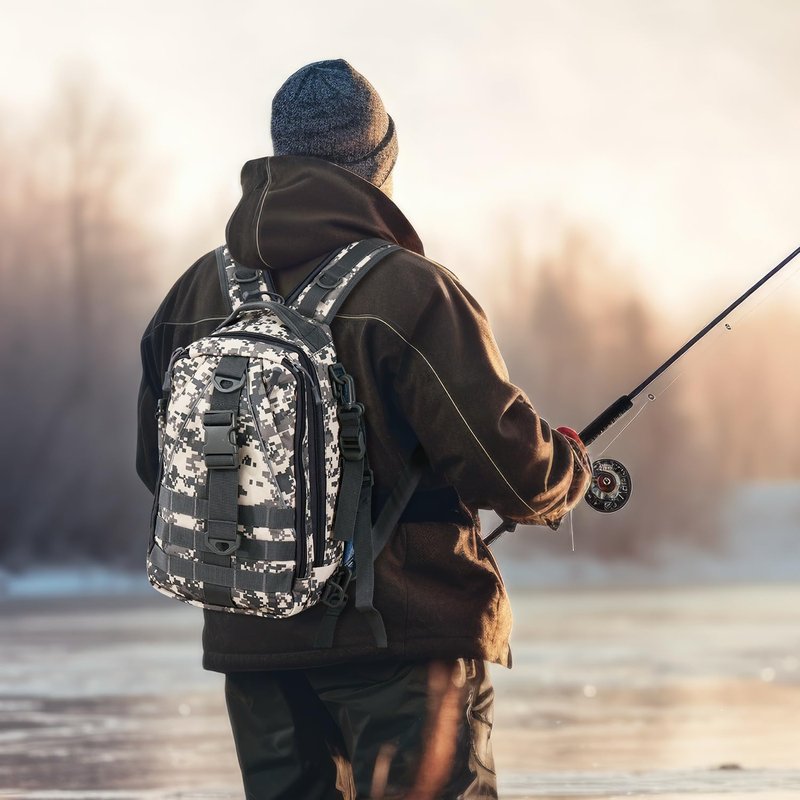 Fishing Backpack with Tackle Box - Compact Fishing Tackle Bag with Rod Holder | Ideal for Outdoor Sports