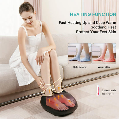 KNQZE Foot Massager Machine with Heat, Shiatsu Deep Kneading Foot Massager with Remote, Compression, Multi-Massage Modes, Auto-Off Timers, Gifts for Women Men, FSA or HSA Eligible
