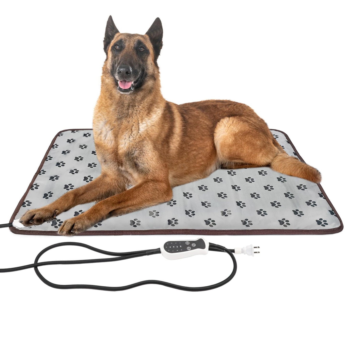 Pet Heating pad Outdoor Small Dog cat Heating pad Heated ped beds for Outside Dogs House Heater Electric Warming pad for Puppies with Timer,Chew Resistant Cord,Easy Clean,Waterproof