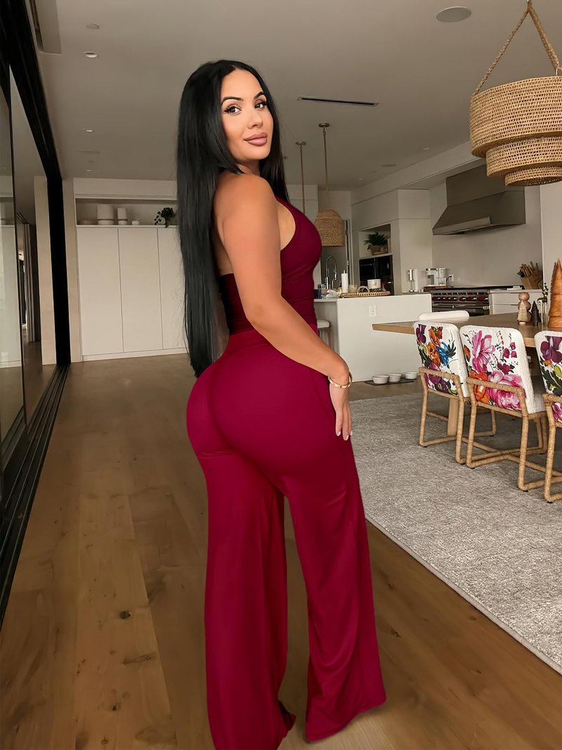 YEOREO Workout Leggings Womens No Front Seam Straight Leggings 35" High Waist Buttery Eddiy Gym Yoga Pants Ancora Red S