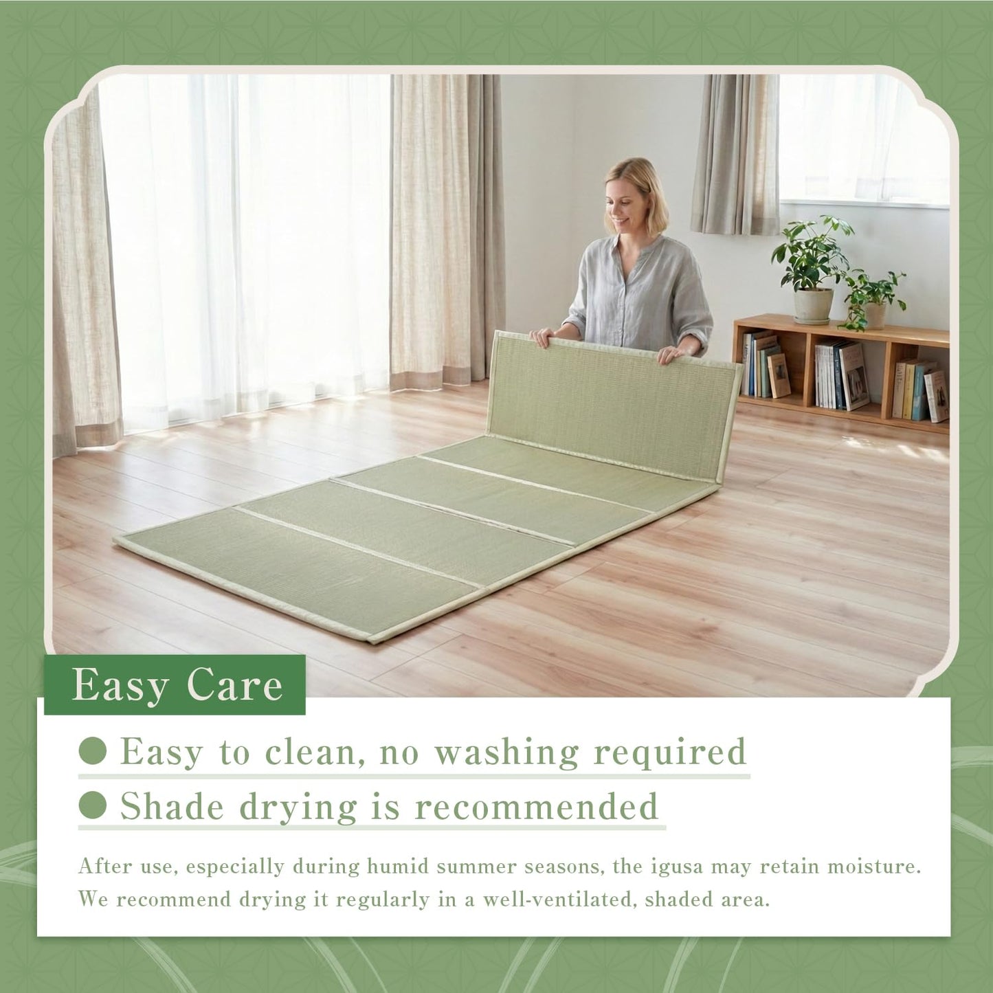 Tatami Mat – Foldable Japanese Tatami Mat Igusa Mattress, Rush Grass Floor Sleeping Futon, Meditation Yoga Zen Tatami, Full XL by BJDesign