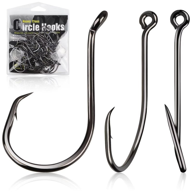 Dovesun Circle Hooks for Catfish 2X Strong 100PCS Catfish Hooks Octopus Circle Hooks Saltwater and Freshwater Black & Red Size 1/0-8/0
