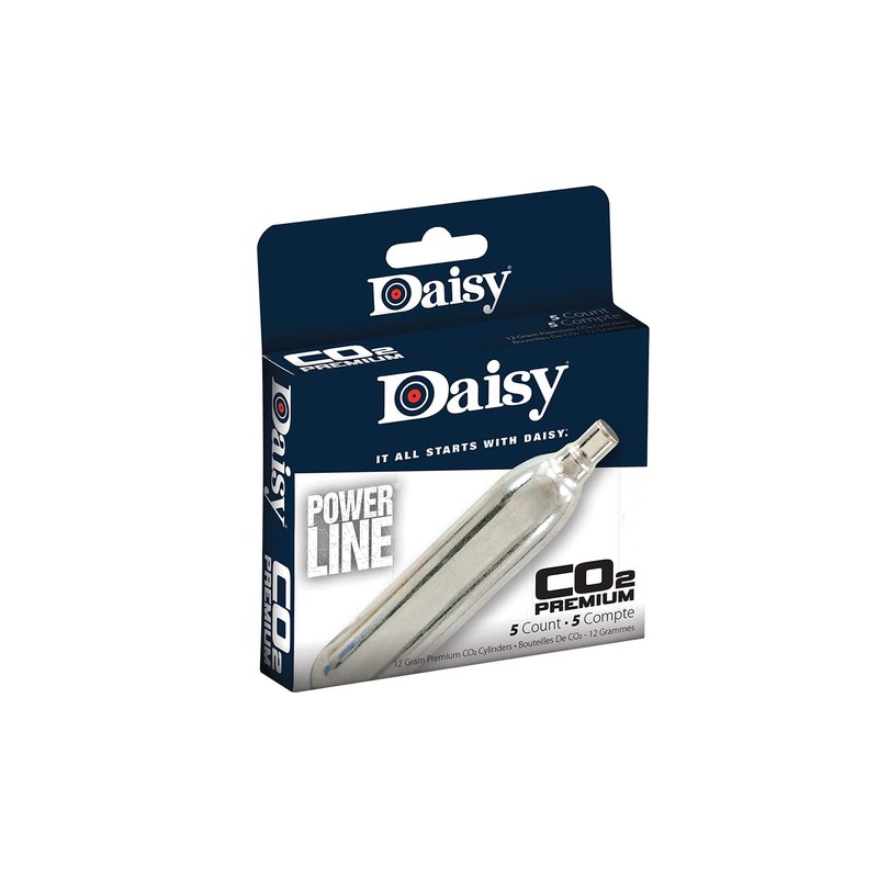 Daisy unisex adult 5 Count 12 gm cylinders CO2 Cartridges, Silver, pack US