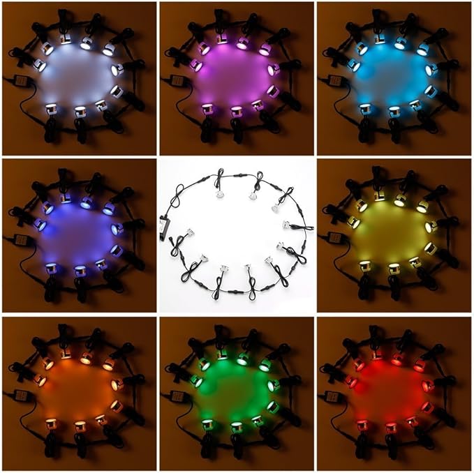LED Deck Lights Kit, 20pcs Φ1.22 WiFi Wireless Smart Phone Control Low Voltage Recessed RGB Deck Stair Lights Waterproof Outdoor Step Yard Path Landscape Decor, Fit for Alexa, Google Home