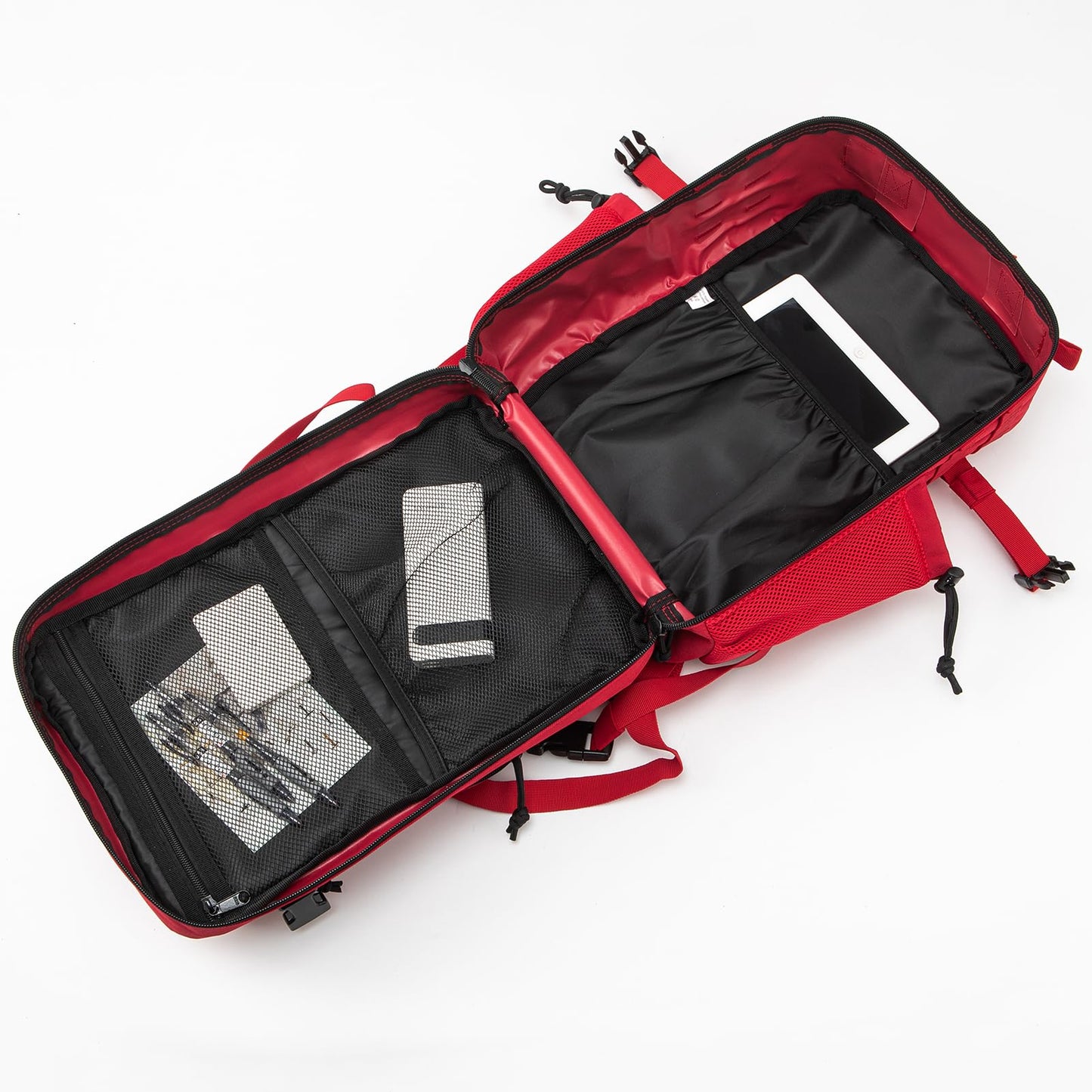 QT&QY 25L Military Tactical Backpacks For Women Survival Army Laser cut Molle Daypack small EDC Bug Out Bag Gym Rucksack With Dual Cup Holders medical Rucksack Red heavy duty backpack