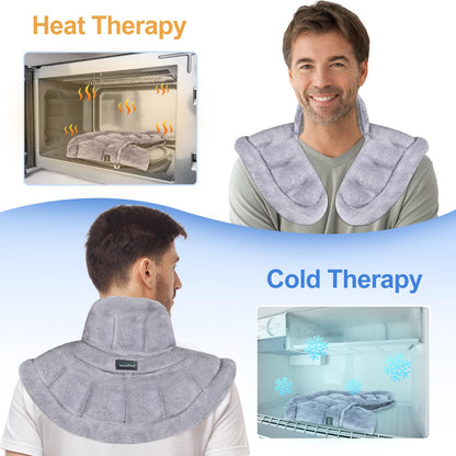 SuzziPad Microwave Heating Pad for Neck and Shoulders, Weighted Shoulder Wrap to Reduce Discomfort, Heated Wraps with Herbal Aromatherapy, Moist Heat Warmer Hot & Cold Compress