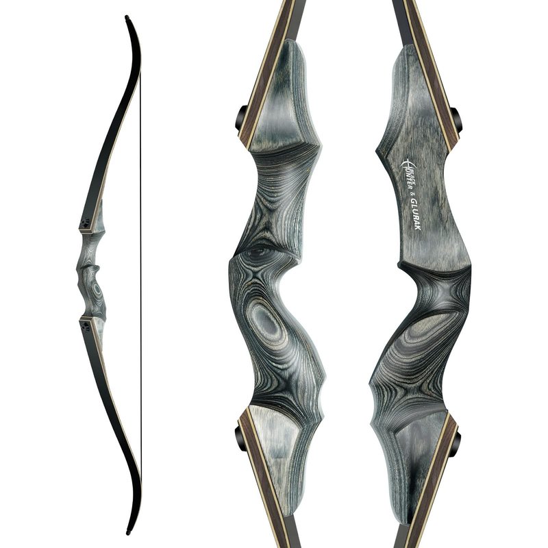 Black Hunter Takedown Recurve Bow, 60" Right Handed with Ergonomic Design for Outdoor Training Practice (60 lb, Right Hand)