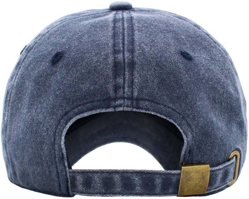 KB-PG-Low Washed Navy Original Classic Low Profile Cotton Hat Men Women Baseball Cap Dad Hat Adjustable Unconstructed Plain Cap