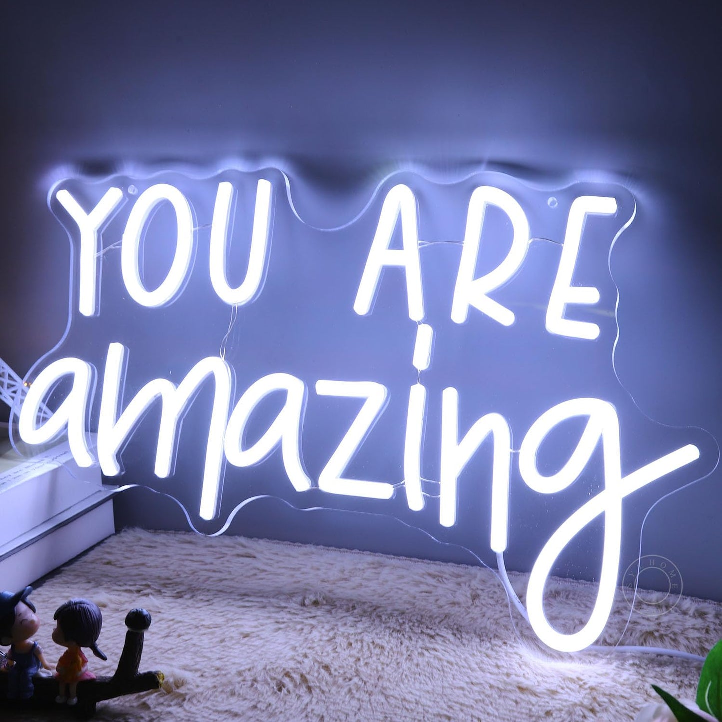 SYLHOME You Are Amazing LED Neon Light Sign 5V Girls Boys Bedroom Living Room Classroom Wall Decor Sign Hanging Smart Kid Birthday Decoration USB 16.9" X 10.6" Cold White