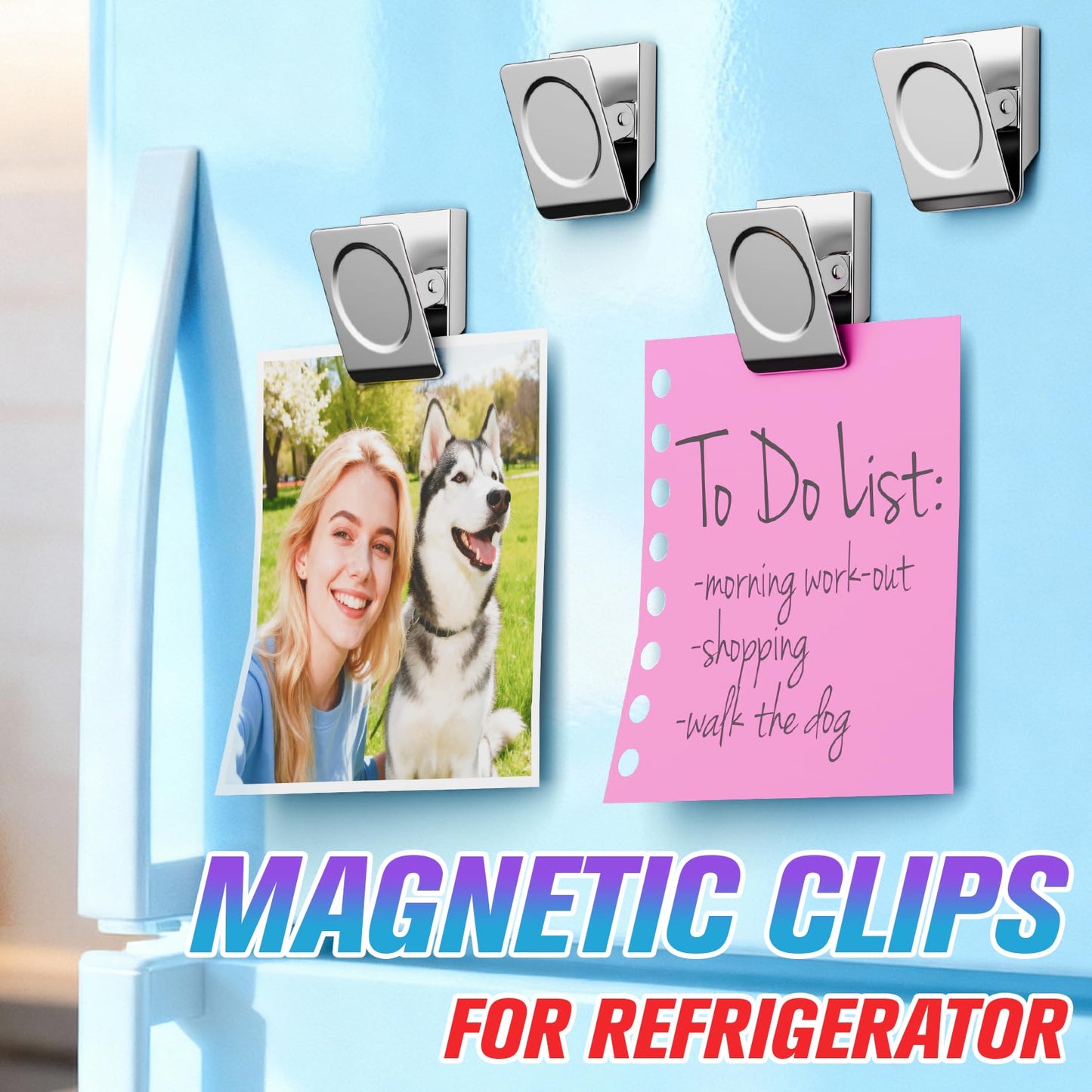 MUKFIRM 12 Pack Large Magnetic Clips Heavy Duty, Strong Magnet Clips for Notes, Fridge Magnets, Refrigerator Magnets Clip for Organization, Chip Clip Magnets for Whiteboard, Classroom, Cruise, Office