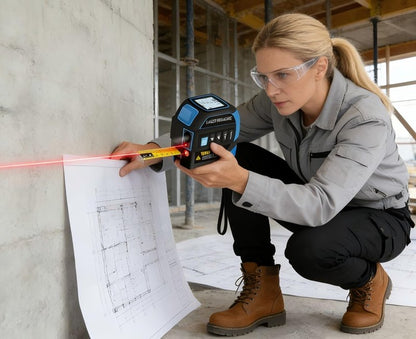 Tape Measure 4-in-1 Laser Digital Measuring Tape & 100m/328ft Laser Distance Meter & with 16ft/5m & Crosshair Markings & Dual-axis Electronic Level,Display On Backlit LCD Screen